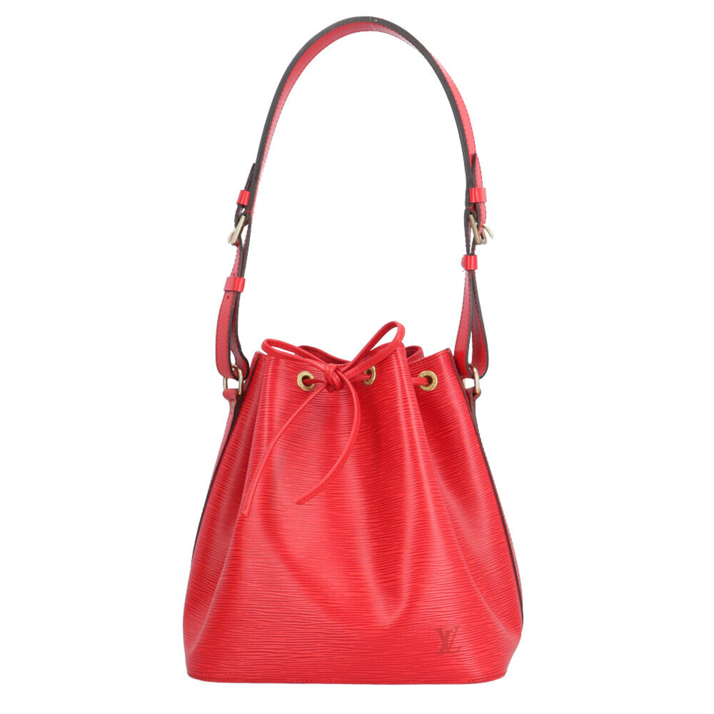 Louis Vuitton Petit Noé Epi Shoulder Bag, Handbag, Leather, M44107, Red, Wome...